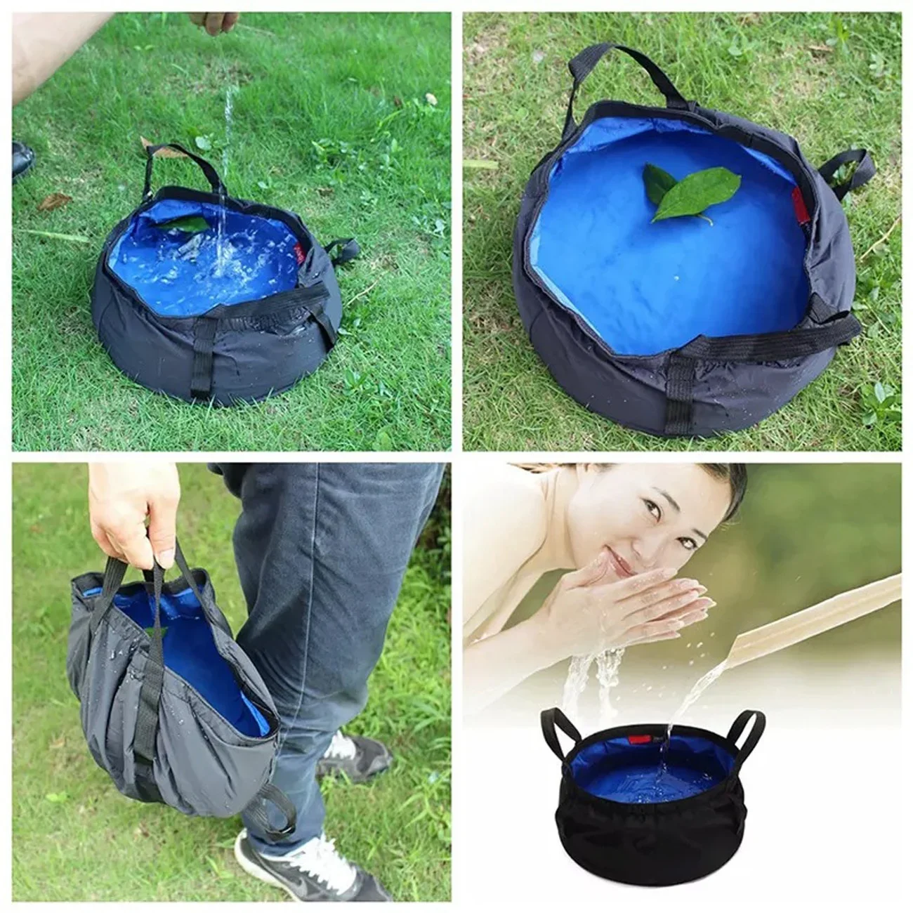 8.5L Portable Outdoor Travel Foldable Folding Camping Washbasin Basin Bucket Bowl Sink Washing Bag Water Bucket Ultra-light