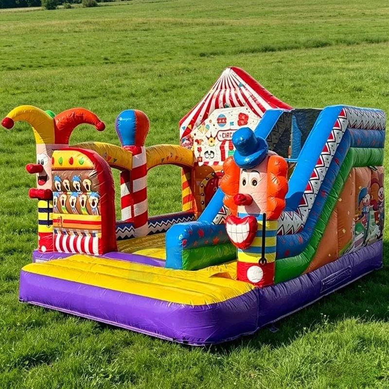 Carnival Circus Theme Children Commercial Jumping House Bouncing Castle Crown Inflatable Playground With Slide for Party Rental