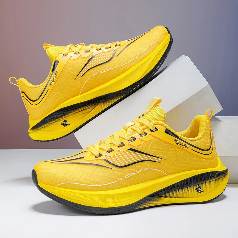 Marathon-Laufschuhe für Herren mit Carbonplatte, Spezial-Sportschuhe, Atmungsaktiv, Leichtgewichtig, Bequeme Damen-Sneaker für Athletik und Freizeit