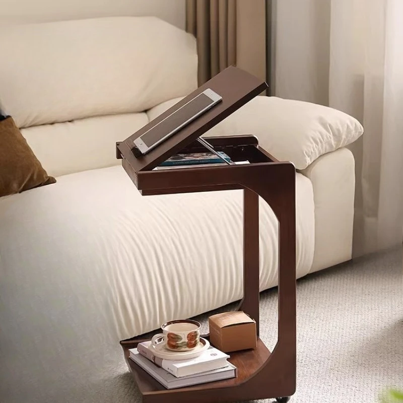 

Retro style rubber wood removable solid wood edge few household shelves