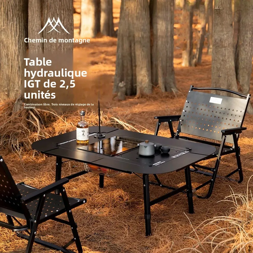 Table de pique-nique légère en aluminium MOUNTAINHIKER Unit 2.5, portable, hauteur réglable, pour le camping, la randonnée, le barbecue, utilisation en extérieur