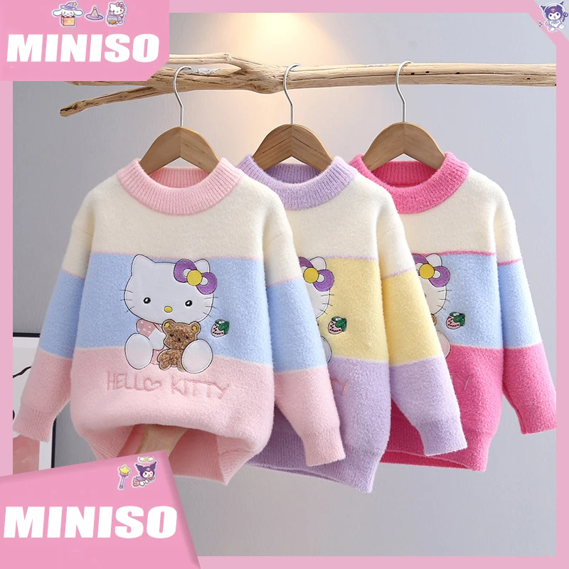 

Children's Sweater Autumn/Winter Sanrio New Cartoon Hello Kitty Girls' Knitted Sweater Student Cute Warm Fashion Sweater