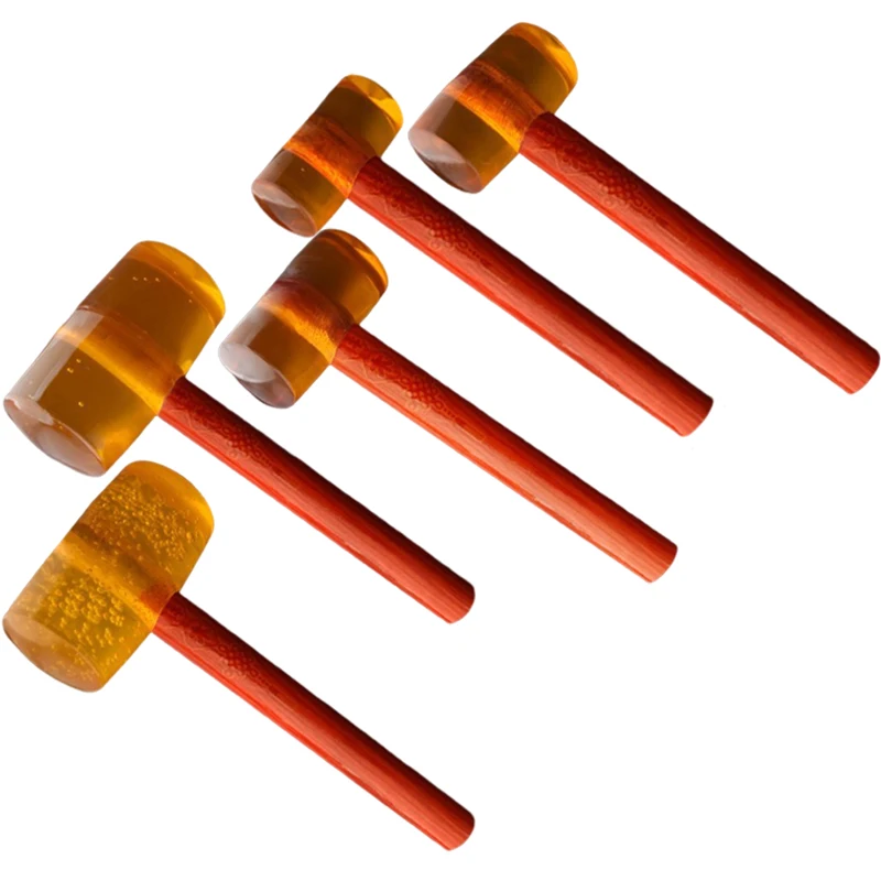 Wooden Handle Rubber Hammer Double Sided Flat Head for Vinyl Flooring Tile Crafts Jewelry Making Camping Multifunction Hand Tool