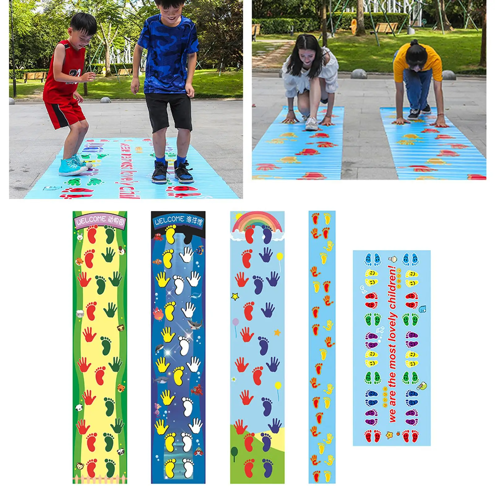 قواطع اليدين والأقدام، فتحات بصمات اليد الملونة لغرفة اللعب المدرسية للأطفال
