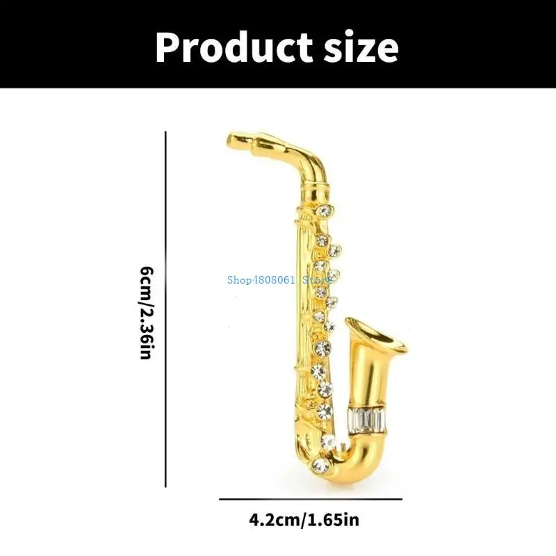 T3LC Graziosa Spilla Collare Spilla Novità Sassofono Strumento Musicale