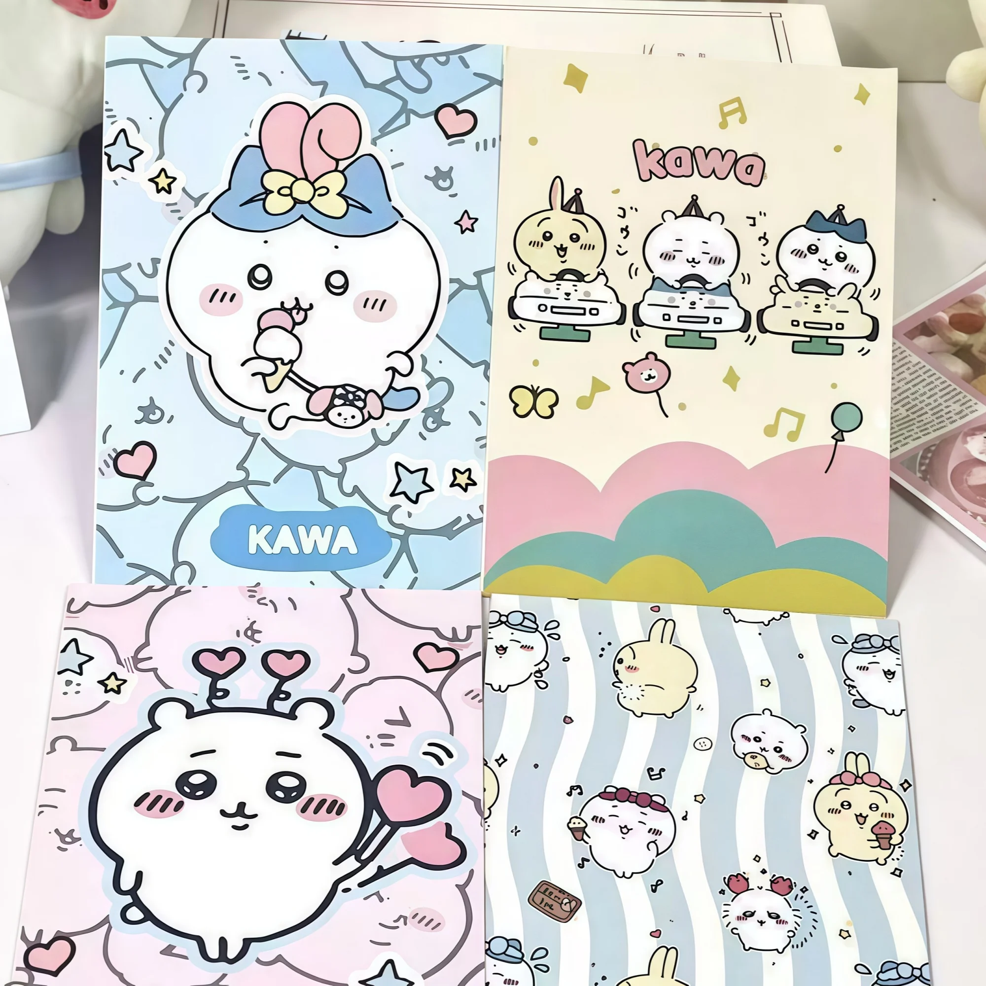 Chiikawa Letter Set 4 Envelopes +4 Lined Writing Paper Cute Anime Hachiware Rabbit Message Paper Party Invitation Gift