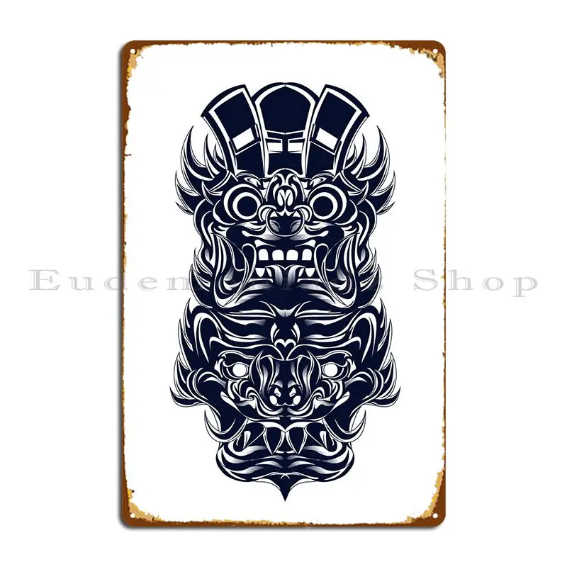 Barong Bali Indonesia Metal Sign Club Wall Plaque Kitchen Wall Decor Print Tin Sign Poster