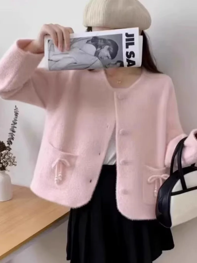 Veste pull de Style français pour femme, Cardigan court pour printemps, automne et hiver, haut polyvalent de Niche haut de gamme, nouvelle collection 2026