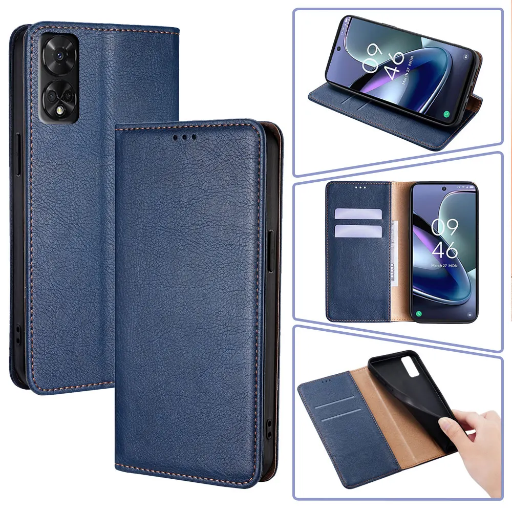 Fashion Magnetic Flip With Card Holder Leather Wallet Case for TCL 505 502 501 50 SE XL 4G 50 5G 40 NxtPaper 4G Protective Cover