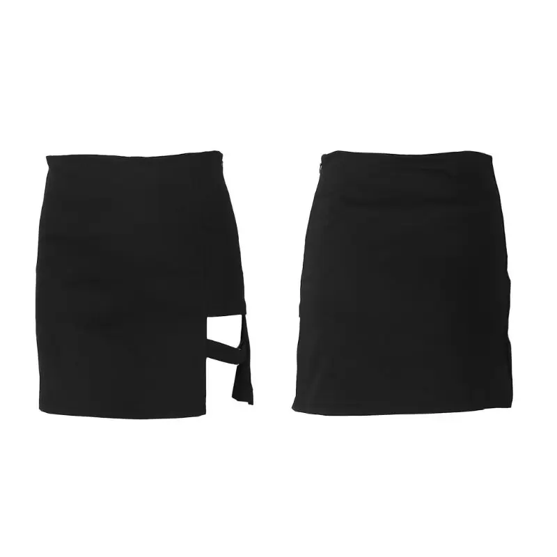 Womens Summer Cotton Sexy Mini Pencil Skirt High Waisted Hollow Out Asymmetric S