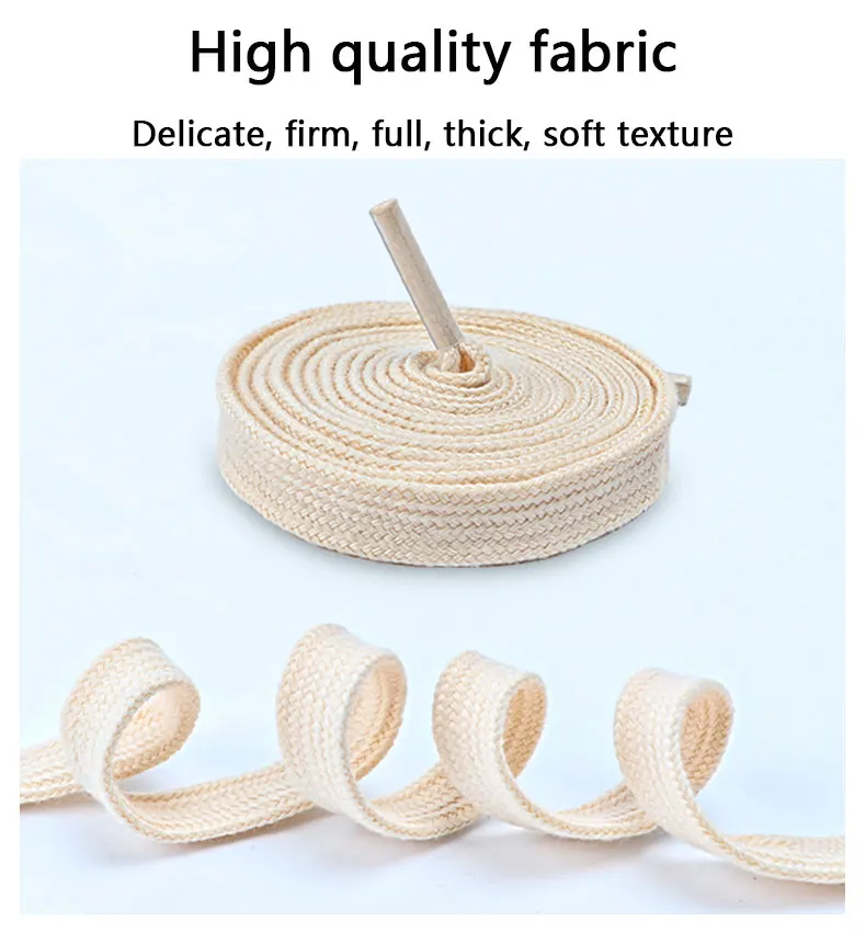Flache Schnürsenkel für Sneaker, klassische Canvas-Sportschnürsenkel, lässige Unisex-Schnürsenkel, solide doppelte Baumwoll-Schnürsenkel – Detail 6