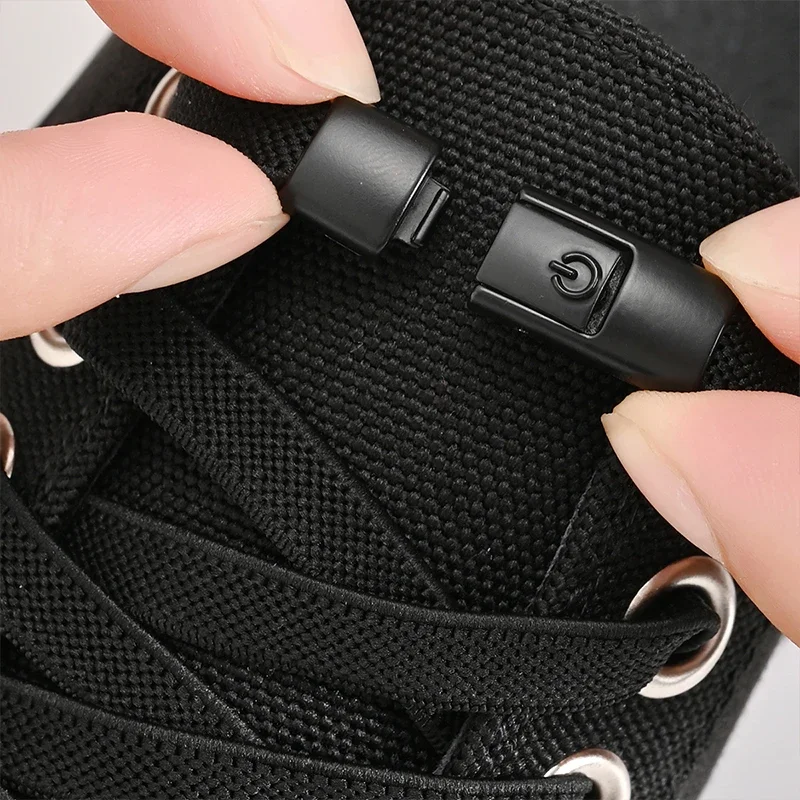 Cordones de zapatos sin atar de 8mm, cordones con cierre a presión sin corbatas, cordones elásticos, zapatillas de deporte para niños y adultos, cordones planos ensanchados para zapatos