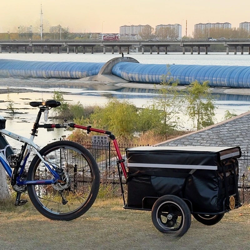 

Bicycle Trailer Mountain Bike Inflatable Wheel Aluminum Alloy Quick Release Electric Vehicle Rear Hanging Trailer Waterproof