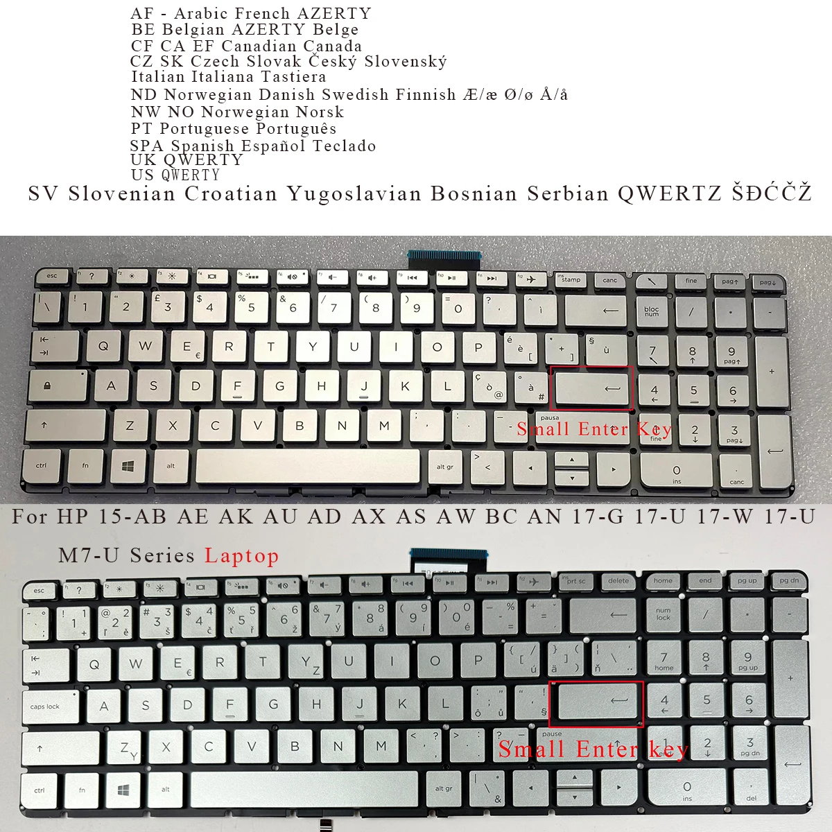 ND AF BE CF التشيكية IT NW PO الإسبانية المملكة المتحدة الولايات المتحدة YU لوحة المفاتيح ل HP 15-AB AE AK AU AD AX AS AW 15-BC AN 17-G 17-U 17-W 17-U M7-U الخلفية #1