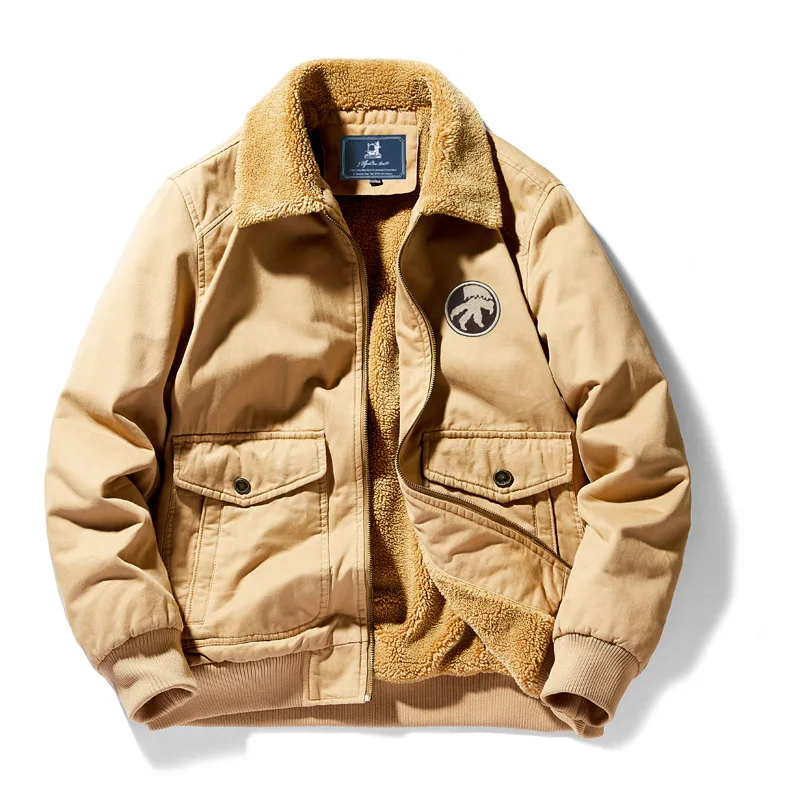 

Men's Thickened Fleece Lined Cotton Jacket Loose Fit Large Size Casual Style Autumn Winter New Arrival Fashion Urban Wear