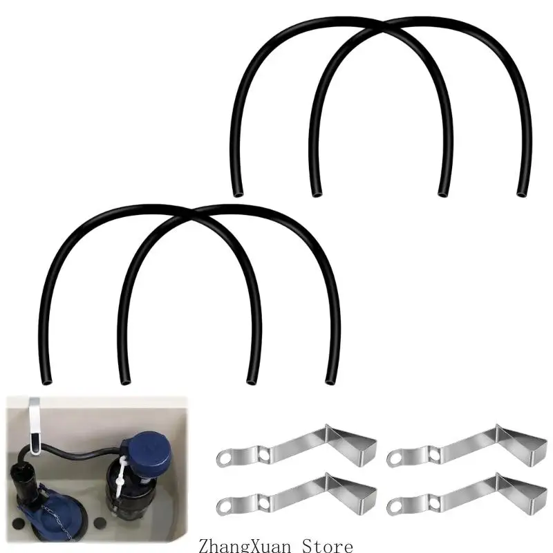 WC-Reparatur-Nachfüllschlauch-Clip-Set mit 2 EPDM-Schläuchen, 5 mm Innendurchmesser, 8 mm Außendurchmesser für – Detail 8