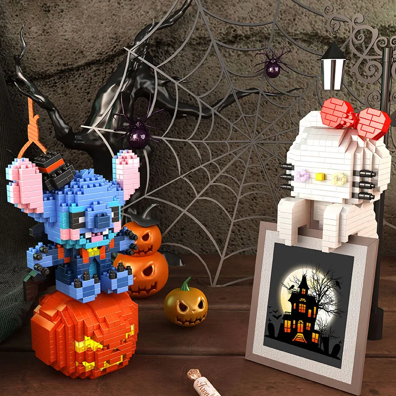 Halloween Stitch Tiny Particle Building Blocks Assembly Toy Stellalou Decorative Girls\' Birthday Gifts Building Blocks Ornament