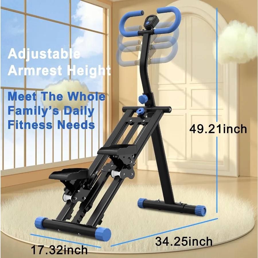 Vertical Climber Workout Machine with Triangular Frame, 265 lbs Capacity, Non-Slip Pedals, Adjustable Handlebar, Foldable for Home Use