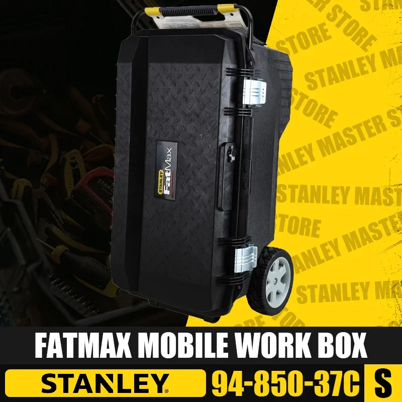 STANLEY 94-850-37C Fatmax Mobile Work Box Trolley Toolbox Car Repair Organizer Large Capacity Storage Box with Wheels