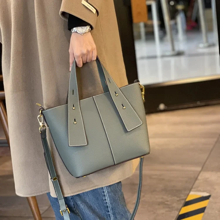 Genuine Leather Women's Bags Light Luxury Soft Cowhide Handbags Fashion Commuter Shoulder Bag Senior Crossbody Bag Mother Gift