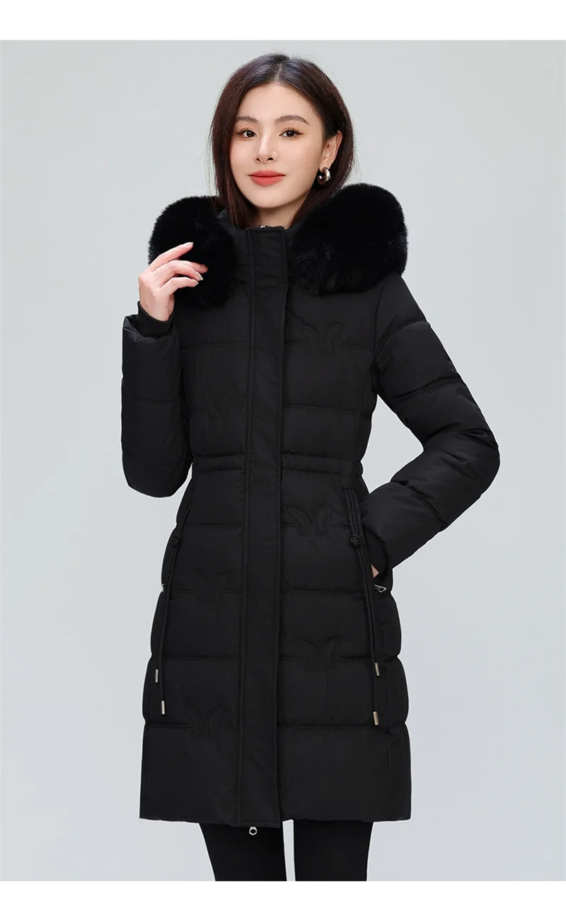 Women's Winter Parka Coat Hooded Korean Version Lady Down Cotton Jacket Warm Temperament Ladies Cotton Padded Outerwear