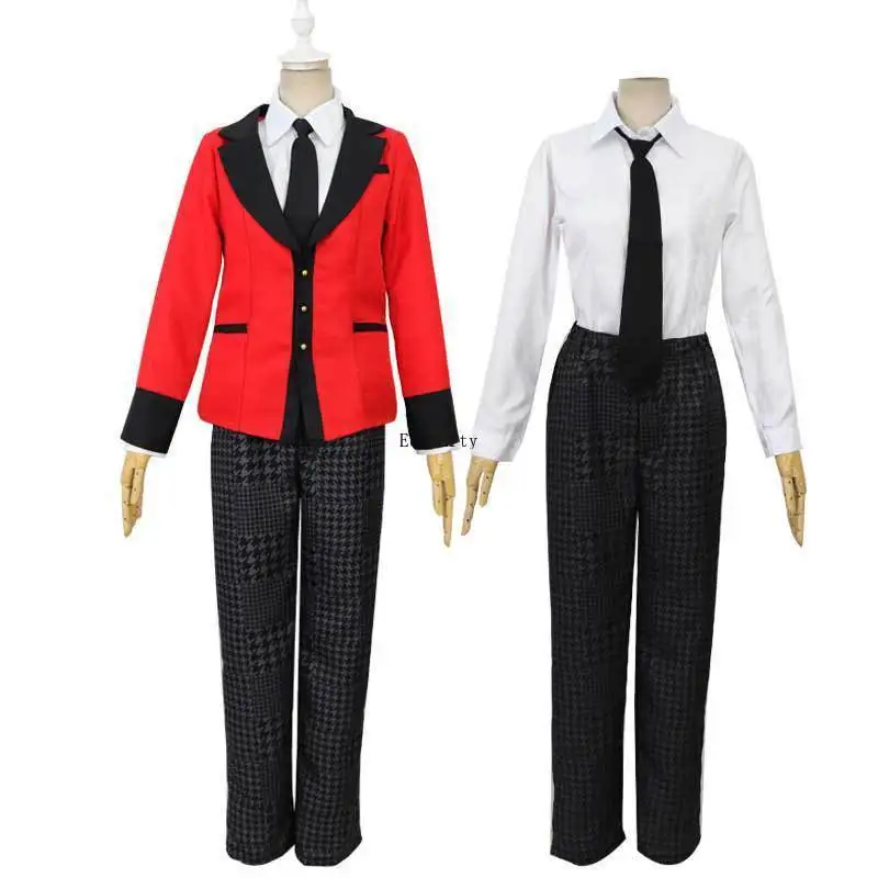 Japanese Anime Kakegurui Suzui Ryota Cosplay Costume Men Boy Red School Uniform Pants Halloween Outfits Disfraz Para Adulto