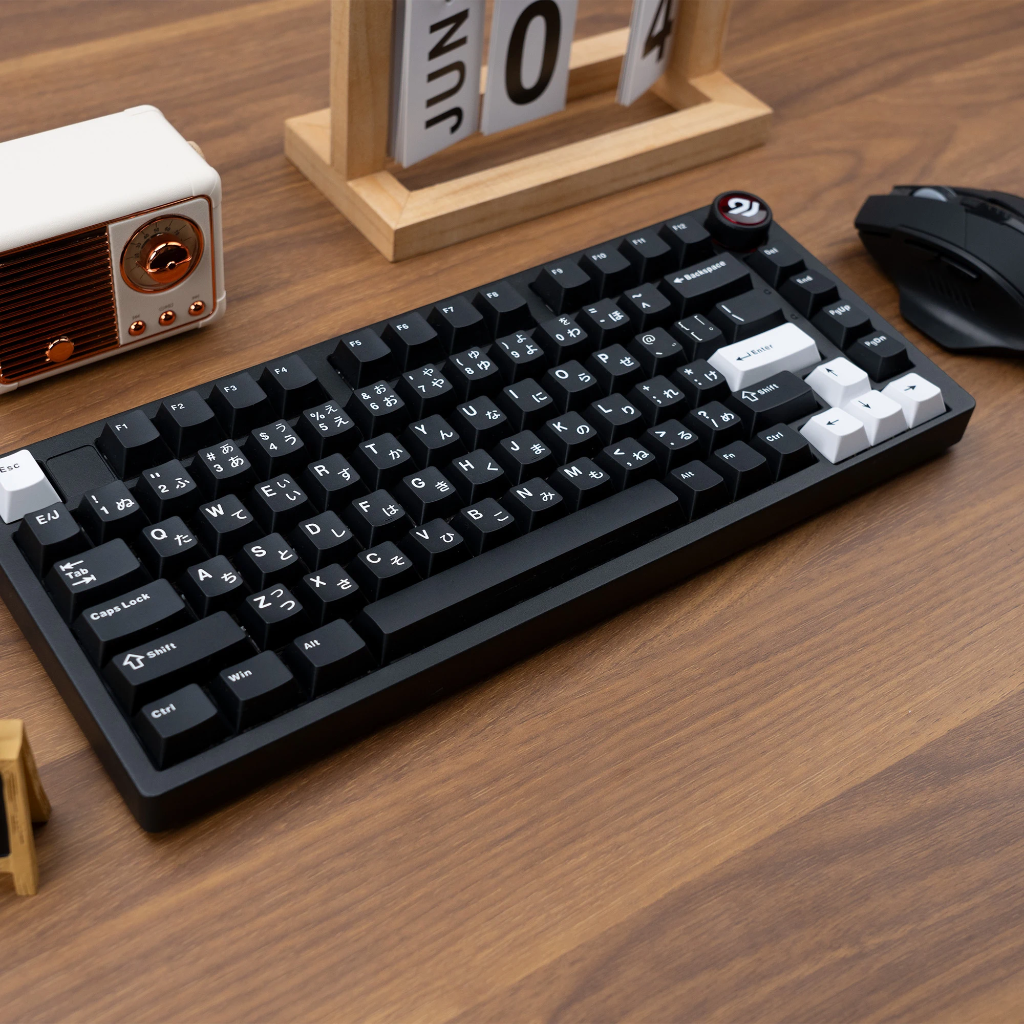 XVX Black Keycaps Japanese Character PBT Keycap for Mechanical Keyboard Double Shot JIS Layout Full Size Keycaps 146 Keys