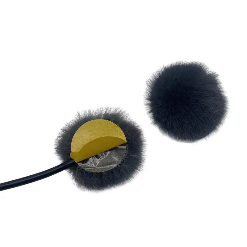 1Set Reusable Furry Soft Covers With Sticker That Provide A Shield Against The Wind For Lavalier Mics〔CCA12〕
