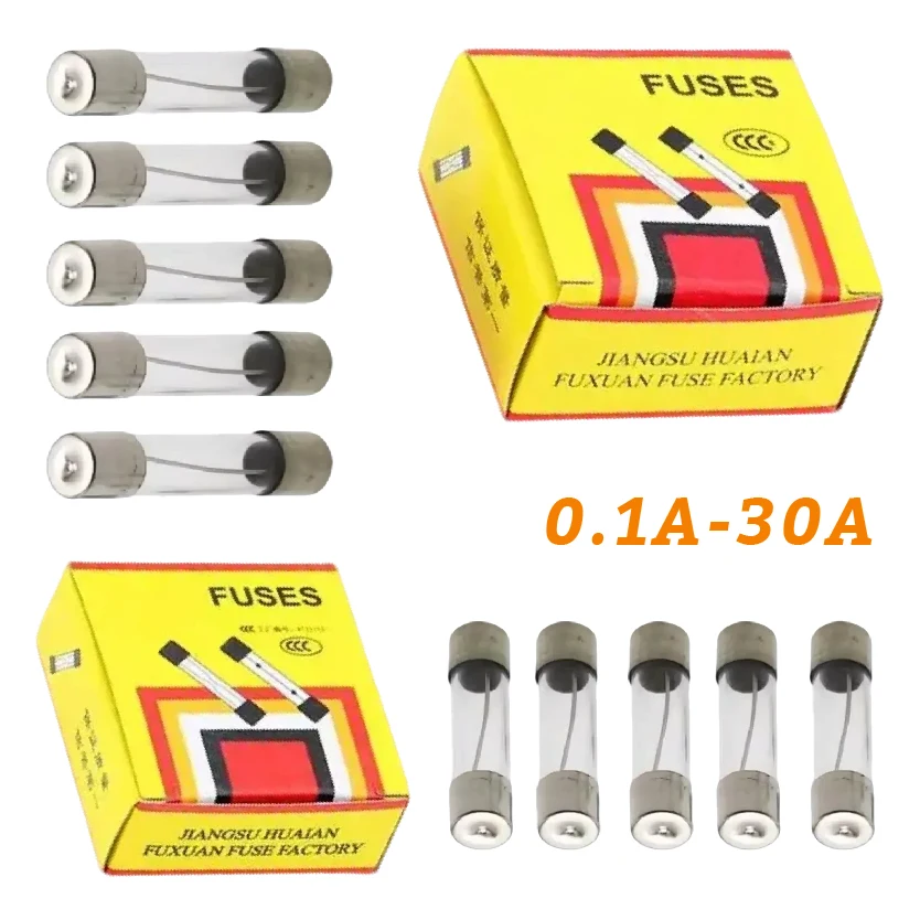 

Быстродействующий стеклянный предохранитель 5x20 мм, 6x30 мм, 250 В, 0,1 А, 0,2 А, 0,5 А, 1 А, 2 А, 3 А, 4 А, 5 А, 6 А, 7 А, 8 А, 10 А, 12 А, 15 А, 20 А, 30 А