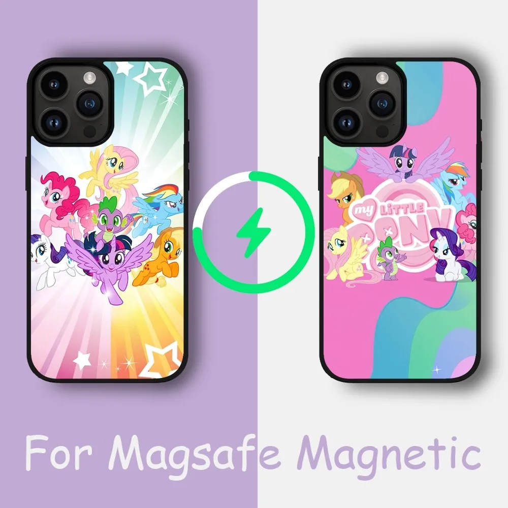 Cartoon M-My L-Little Ponys Phone Case For iPhone 15 14 13 12 11 Pro Max Plus Phone Magnetic for Macsafe Cases Cover