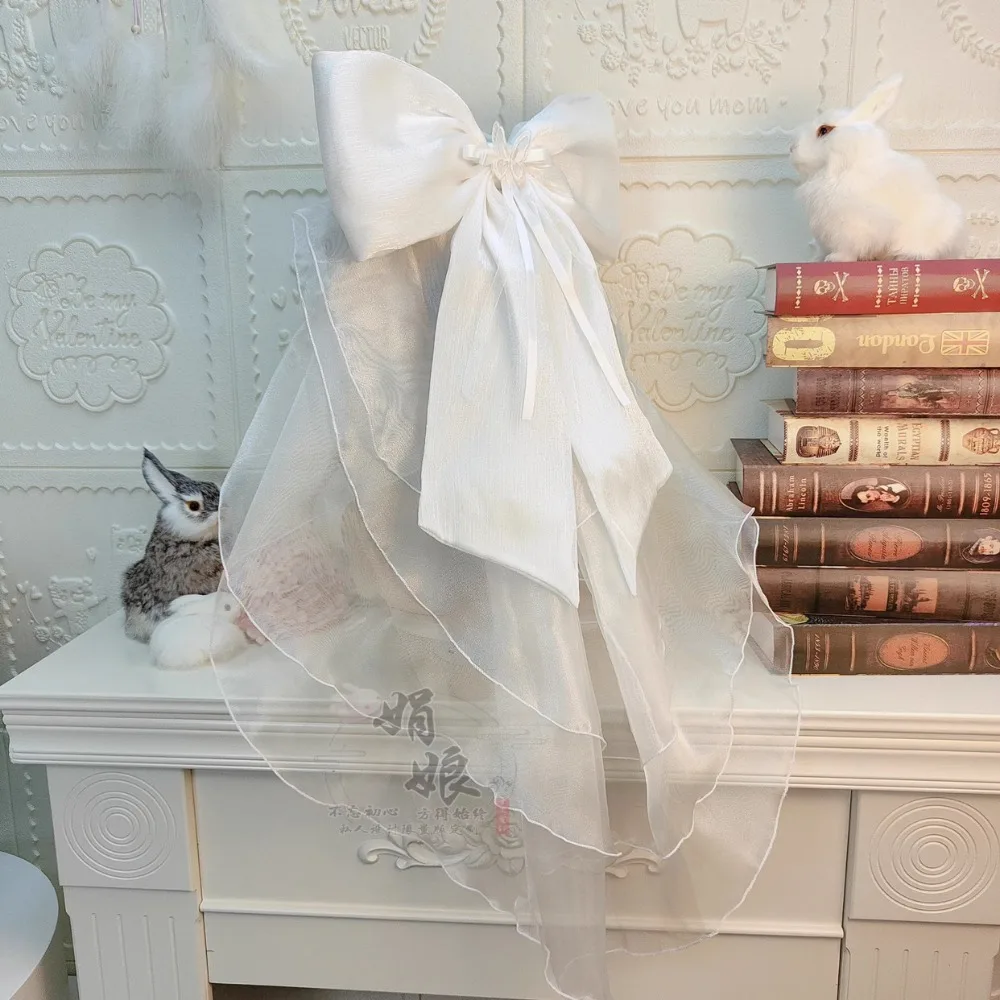 الحلو زهرة الحجاب الزفاف الجنية القوس زائدة الخصر ملحق فستان قابل للإزالة زائدة