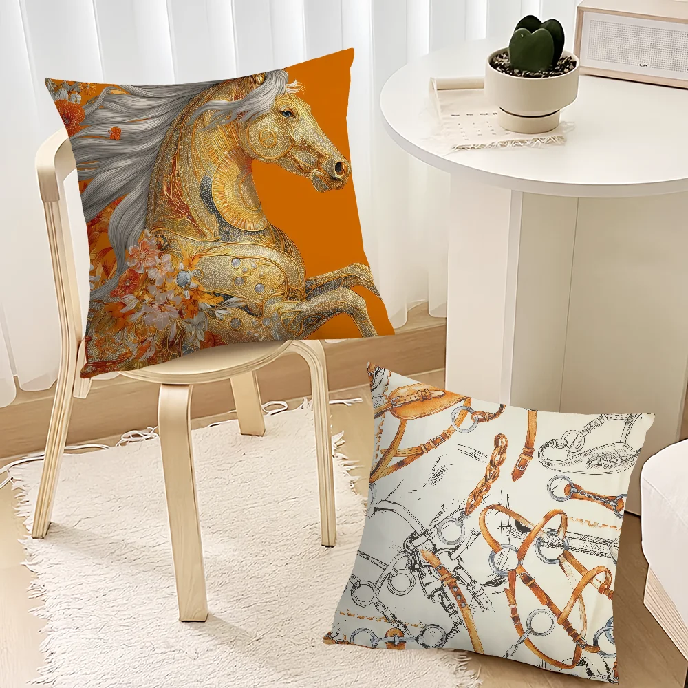 Orange Equestrian Style cushion cover Decoration Room Shop Car Best Home Office Coffee Pillow Sofa Printing Nordic Simplicity - view 5