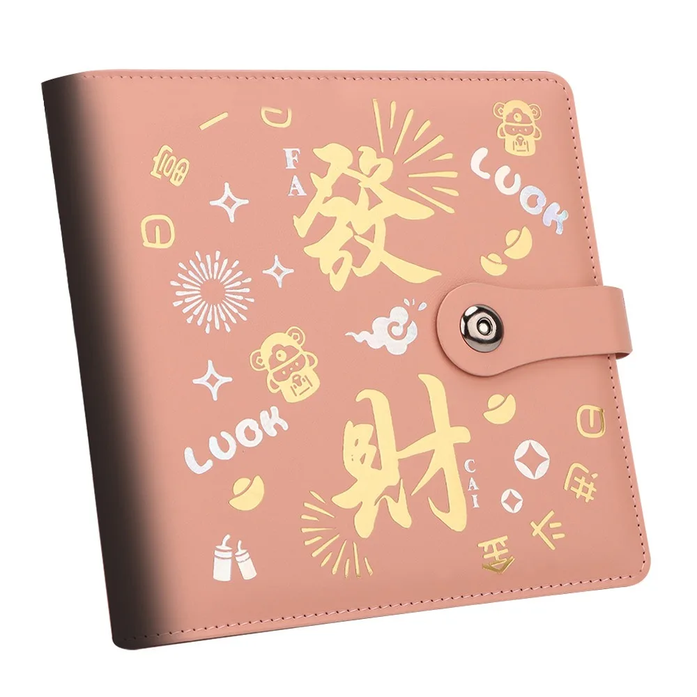 เก็บเงินได้มากมายในคืนเดียว ท้าทายออมเงิน 100 ซอง สมุดเก็บเงิน PU พกพาสะดวก กันน้ำ