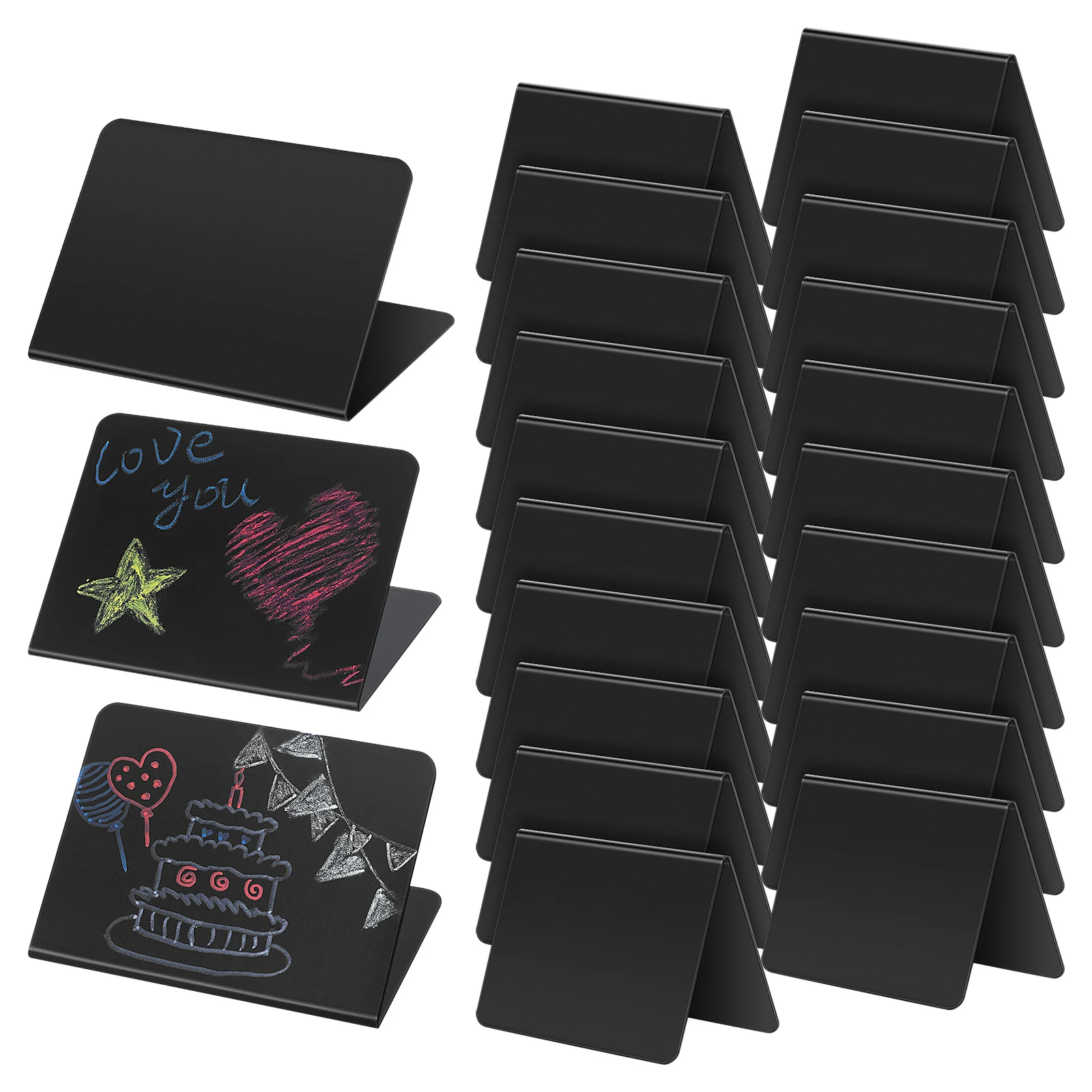 

40 Pcs Buffet Signage Reusable Restaurant Small Blackboard Business Supplies Memos Photos Display Wooden