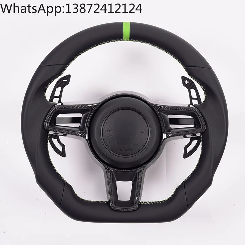 

Suitable for Porsche steering wheel modification custom full leather steering wheel personalization