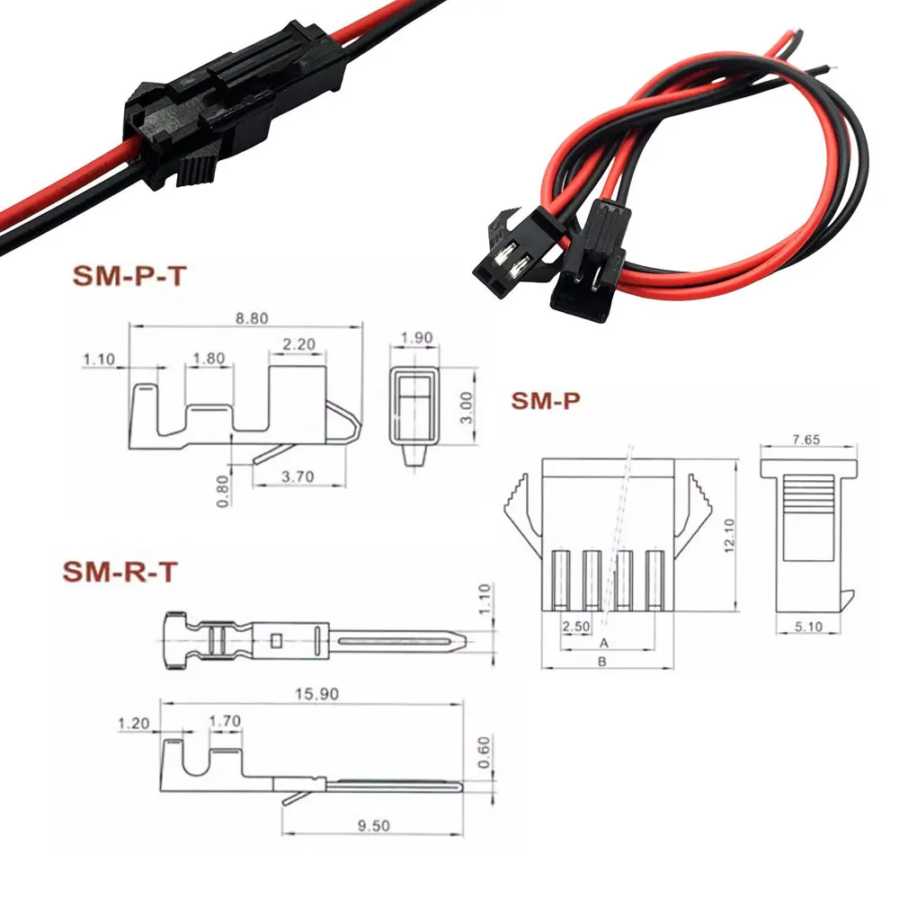 1-10Pairs SM 2.54 2/3/4/5/6P Male Female Plug Pitch 2.54mm Wire Connector SM Male & Female Battery Charging Cable 20CM 22AWG - Image 6