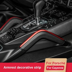 For Porsche Cayenne 2011 2012 2013 2014 2015 2016 2017 ABS Car Center Console Armrest Bright Strip Door Handle Decorative Strip
