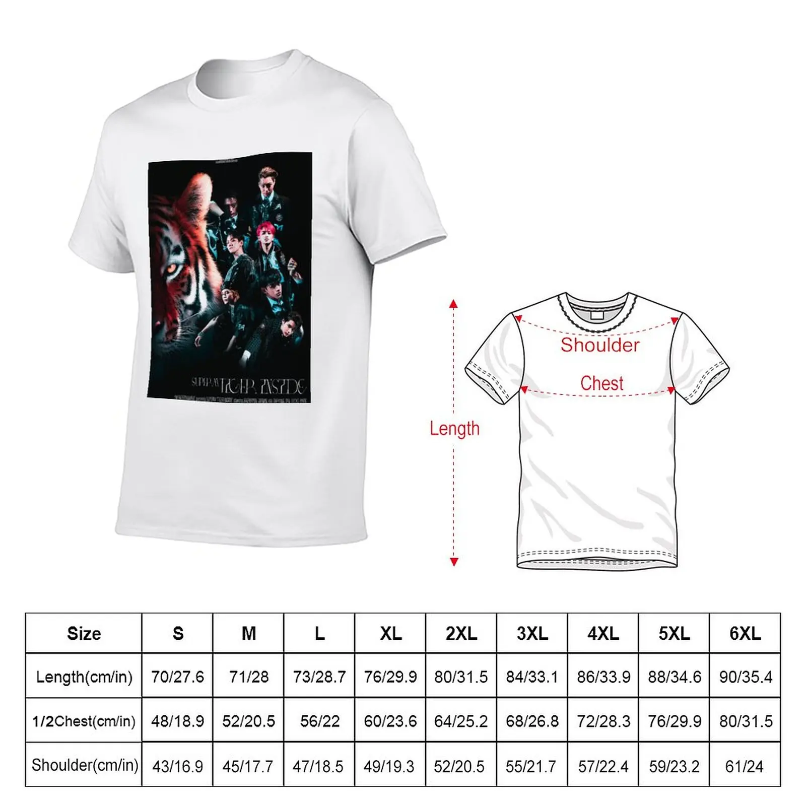 SuperM 'Tiger Inside' POSTER T-Shirt korean fashion graphic t shirt black t shirt t shirts for men