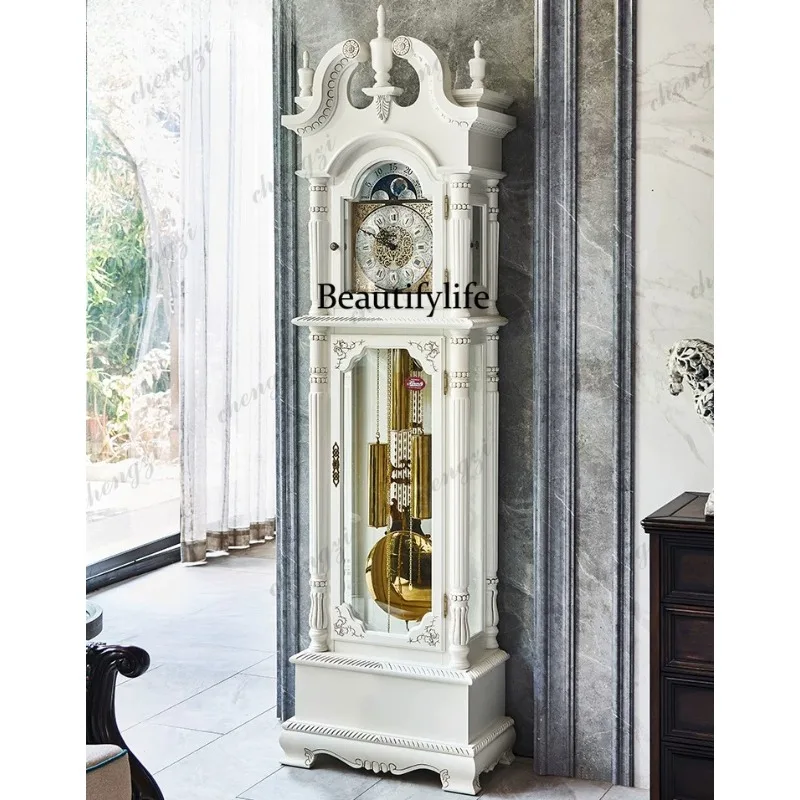 German Helmler European mechanical floor clock living room villa table clock American white vertical pendulum clock classical