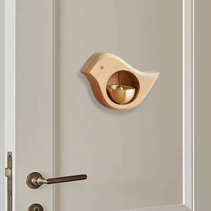 Magnetic Wood Doorbell Chimes Bird-shaped Wood Doorbell Suction Store Entrance Alert Chime Magnetic Door Bell Simple Bell