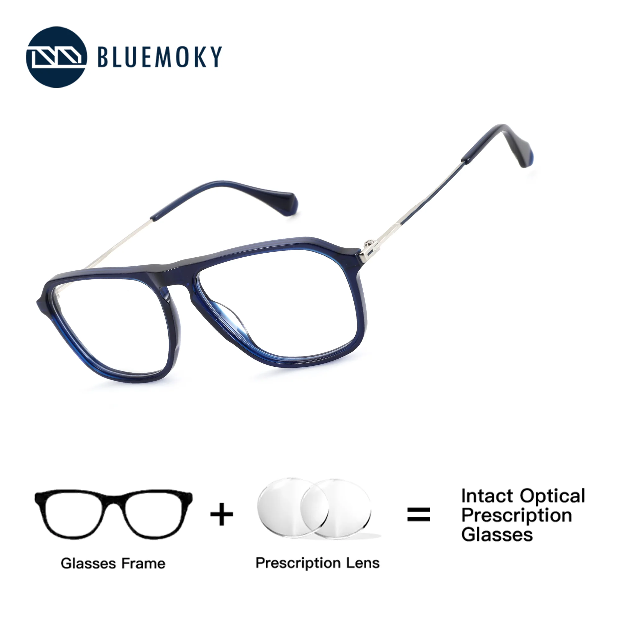 

BLUEMOKY Handmade acetate round prescription glasses progressive glasses, suitable for Unsiex anti blue light photochromism