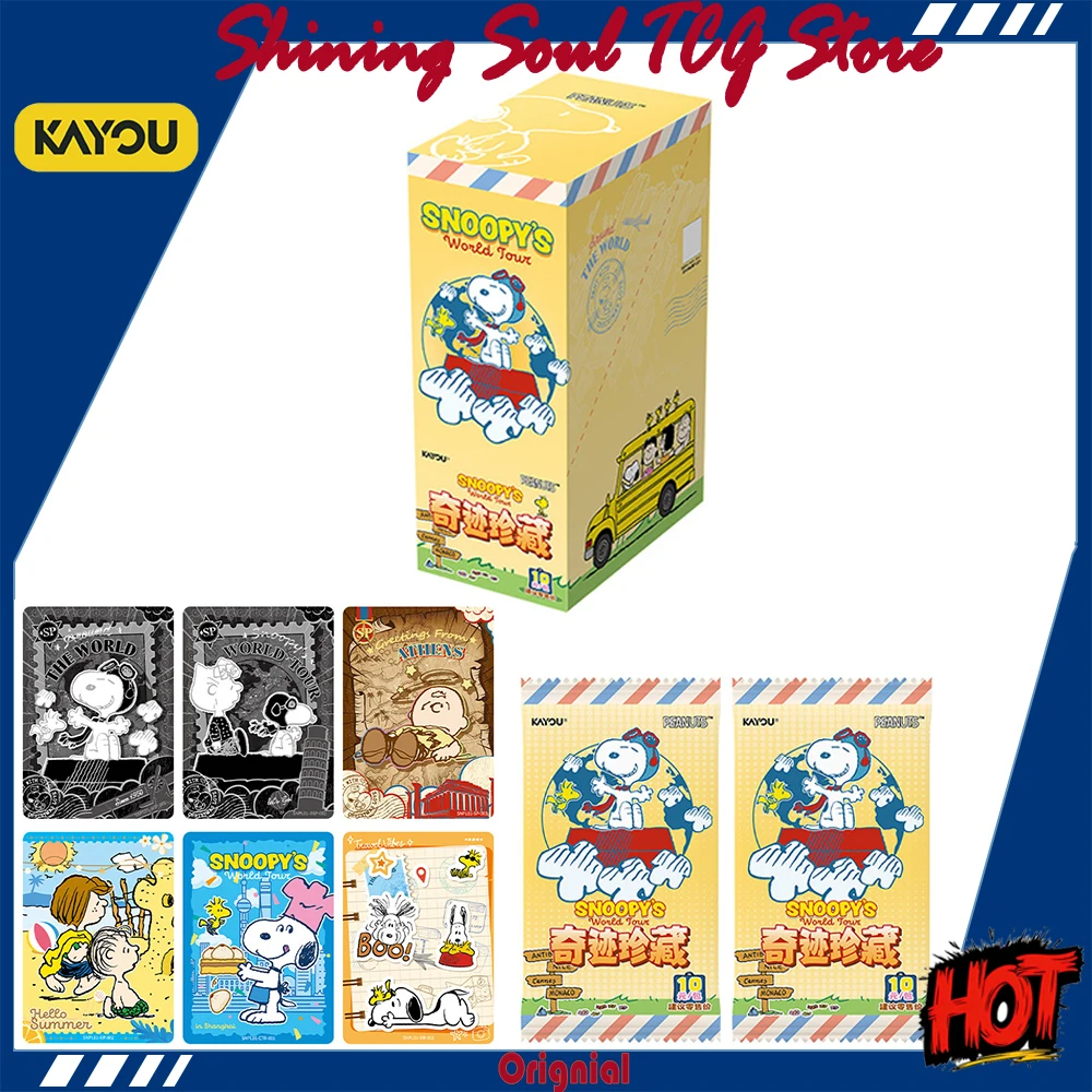 

Оригинальные коллекционные карточки KAYOU: Снупи, комиксы Peanuts, Miracle Collection, World Travel Card, аниме-атрибутика, игрушки, подарок на день рождения