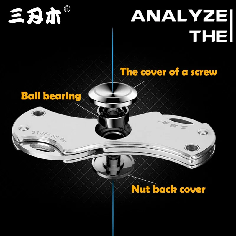 Imagem -02 - Sanrenmu-fidget Spinner Faca Cabo de Fibra de Carbono Faca Dobrável Lâmina de Aço Inoxidável Multifuncional Aliviar o Estresse Edc para 3135
