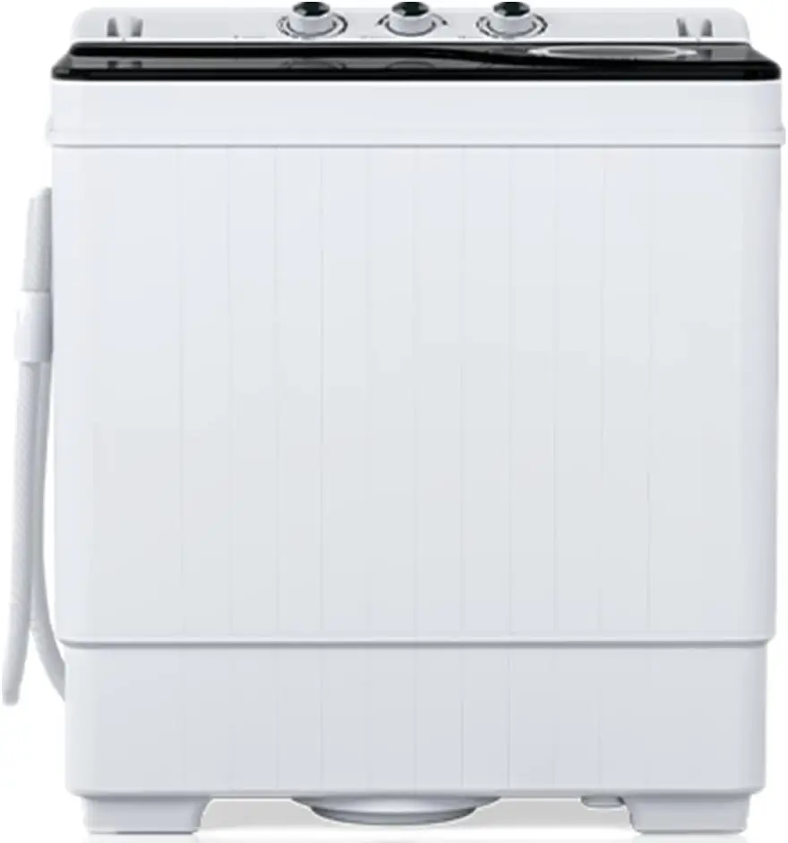 Portable Washing Machine, Mini Twin Tub Washer with Washer(18lbs) & Spiner(8lbs) & Built-in Pump Draining