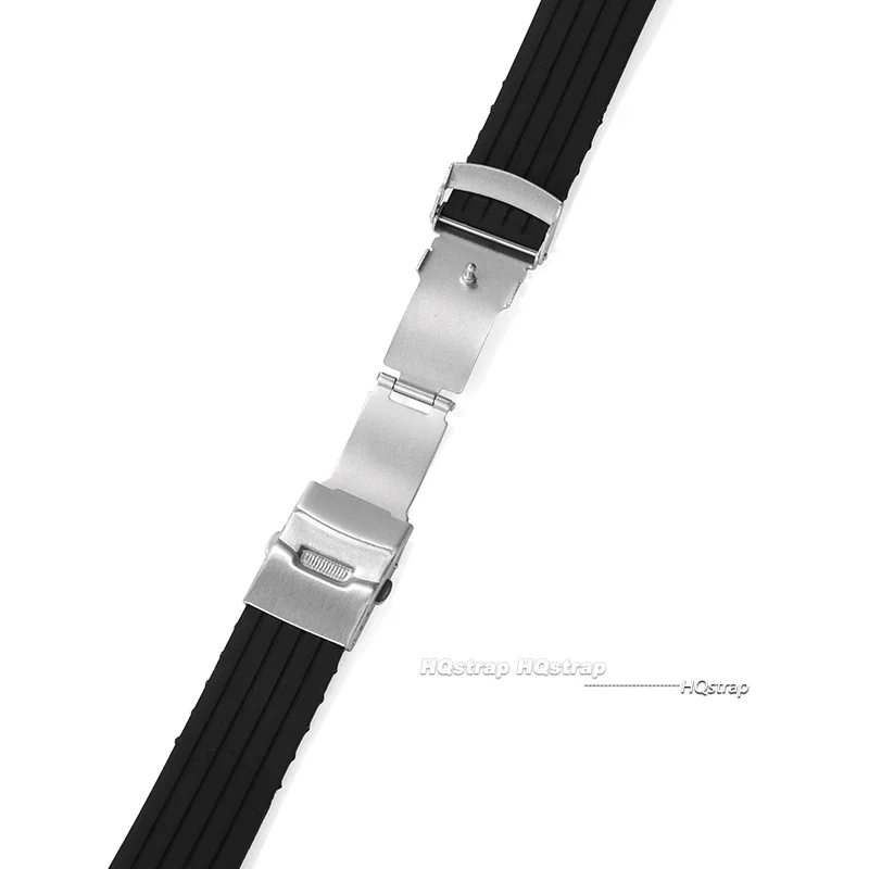 Silicone Rubber Watch Strap Deployment Buckle Band 18mm 20mm 22mm 24mm for Omega Watch Replace Strap for Seiko Sport Straps image 5
