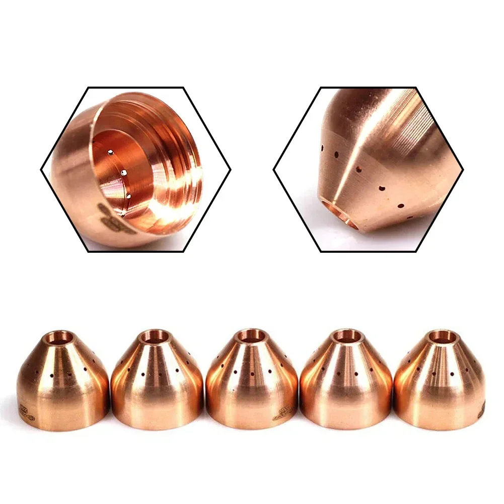 

5pcs 120977 Gouging Shield Cup For 65 85 105 Air Plasma Cutting Torch 40-100 Amps Copper Copper Plasma Cutting Shield Cap