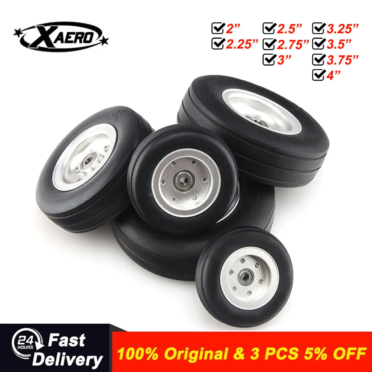 

XAERO 1 шт. 2 дюйма/2,25 дюйма/2,5 дюйма/2,75 дюйма/3 дюйма/3,25 дюйма/3,5 дюйма/3,75 дюйма/4 дюйма резиновые шины колеса со ступицей из алюминиевого сплава для радиоуправляемой модели самолета