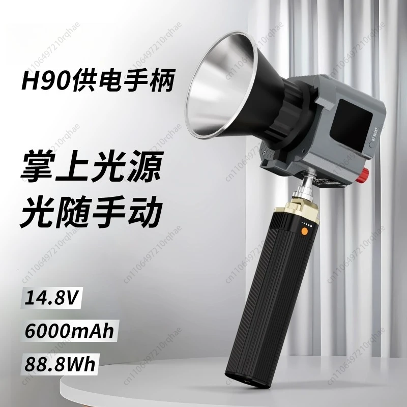 

H90Pro 100W PD Battery Grip, Photography Power Handle with Fill Light, Extended Battery Life for Camera Videography