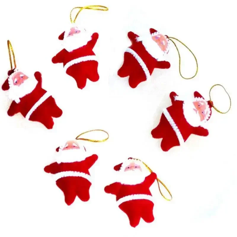 6 Stuks Kerst Poppen Pluche Speelgoed Sleutelhanger Schattige Kerstman Tas Hanger Kerstboom Decoratie Ornament Voor Meisje Kinderen Kerstmis Cadeau