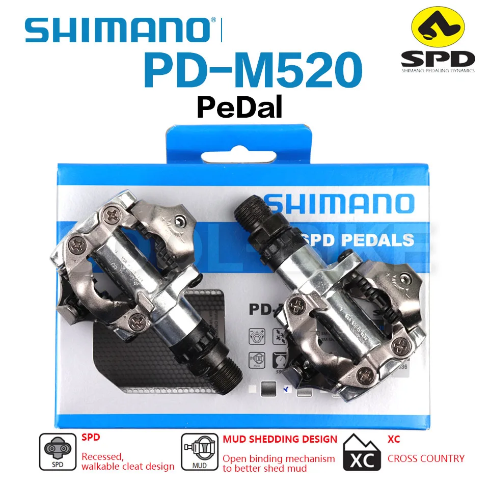 SHimano SPD Pedals M520  M540 Self Locking Pedal Ball Bearing PD-M520 With Cleat set Road Bicycle MTB Mountain Bike Accessories